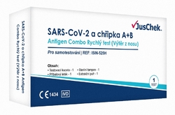 JusChek SARS-CoV-2 a chřipka A/B antigenní test, 1ks