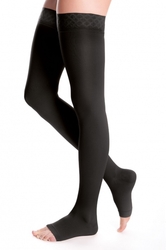 MAXIS Micro stehenní punčochy s krajkou - Black
