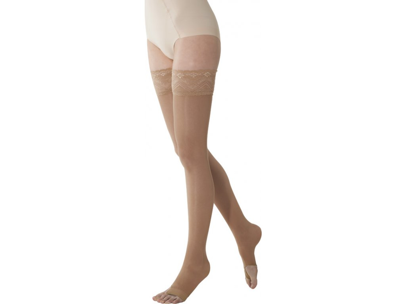 SOLIDEA Marilyn 140 Sheer Open stehenní punčochy Barva Camel, Velikost S